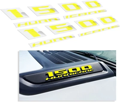 Calcomanías superpuestas de emblema de capó 1500 HURRICANE para 2026 Ram 1500 Rebel & Laramie Foto 1 de 4