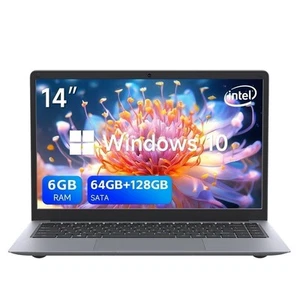 RNRUO 14 inch Laptop Intel Celeron N3350 6GB RAM 64GB+128GB SSD Laptop - Picture 1 of 5