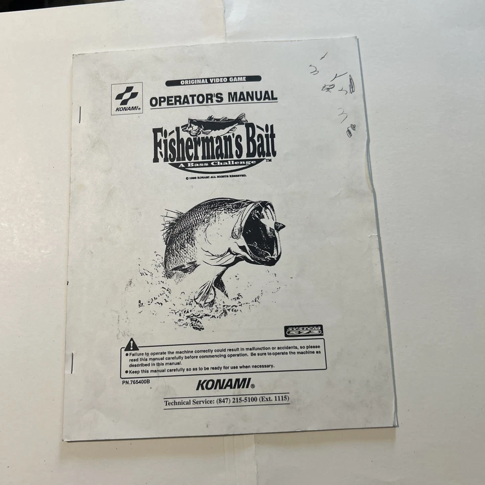 original Factory  arcade video game manual Fisherman'S Bait Bass Challenge - Image 1 of 4