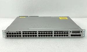 Cisco WS-C3850-48P-L 48 Port Gigabit PoE+ Switch C3850-NM-4-10G - 2x PSU 1100WAC - Picture 1 of 5