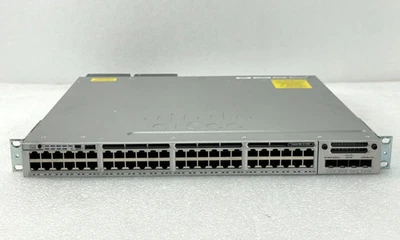 Cisco WS-C3850-48P-S 48 Port Gigabit PoE+ Switch C3850-NM-4-10G - 2x PSU 1100WAC - Image 1 of 4