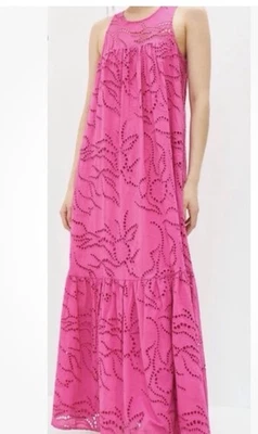 Maxi Vestido Para Mujer Anthropologie Maeve Rosa/Rosa Ojales en Niveles Talla 2XL NUEVO SIN ETIQUETAS Foto 1 de 4