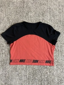 Camiseta corta Nike para mujer de malla XL negra coral rosa Dri Fit gimnasio entrenamiento atlético - Imagen 1 de 10