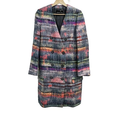 Auténtico abrigo para mujer EMPORIO ARMANI - azul claro rosa múltiple Foto 1 de 4