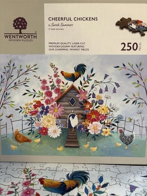 Quebra-cabeça de madeira Wentworth 250 peças galinhas alegres peças caprichosas completas - Imagem 1 de 4