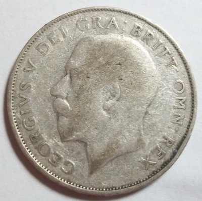 Moeda de prata 1924 - 1 xelim - Reino Unido Grã-Bretanha George V - .500--- - Imagem 1 de 2