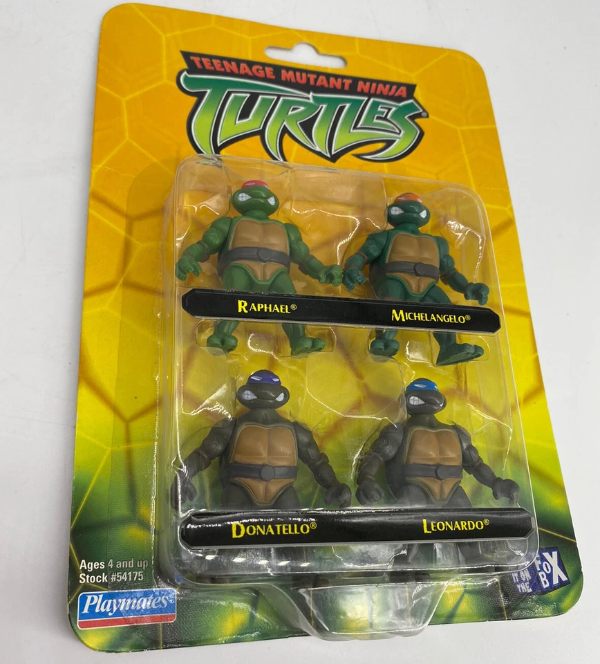 Playmates 2002 Teenage Mutant Ninja Turtles TMNT Figurines Mini Figures Set of 4