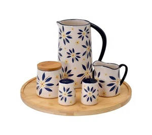 Temp-tations Viejo Mundo 6 Piezas Centretenimiento Lazy Susan Set en Viejo Mundo Azul - Imagen 1 de 2
