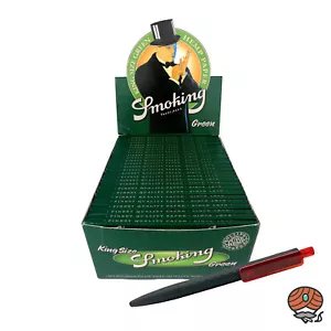 1 Box Smoking King Size Green Hanf Zigarettenpapier 50 Stück + Kulli