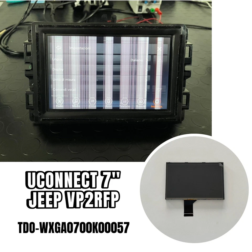 TDO-WXGA0700K00057 LCD DISPLAY RADIO JEEP RENEGADE COMPASS UCONNECT VP2RFP 7’’ - Immagine 1 di 3