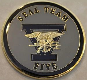 Naval Special Warfare SEAL Team 5 Epoxy Version Navy Challenge Coin / Five - Bild 1 von 3