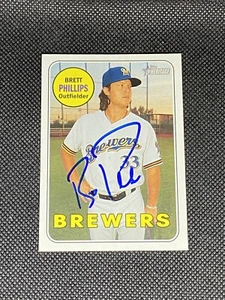 Brett Phillips Milwaukee Brewers Signed Auto 2018 Topps Heritage Card #283 ~ COA - Picture 1 of 3