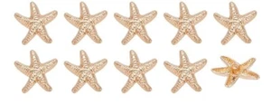 10 large Size Pretty Gold Tone Starfish Shaped Shank Buttons 24mm x 25mm - Picture 1 of 1
