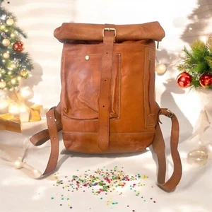 Roll-Top Marokkanischer Leder-Rucksack – Handgefertigt – Berliner - Bild 1 von 3
