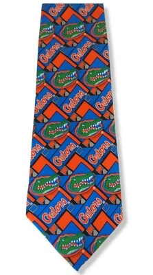 Florida Gators Eagle Neckwear College Football Silk Tie Blue Orange Necktie  - Image 1 of 4