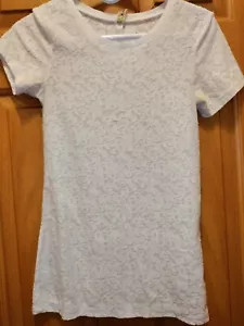 BKE Women's Lace Sheer White Tee Sz Small(?) - Picture 1 of 4