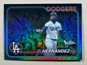 2024 Topps Chrome Teoscar Hernandez Refractor #57 Dodgers - Picture 1 of 2