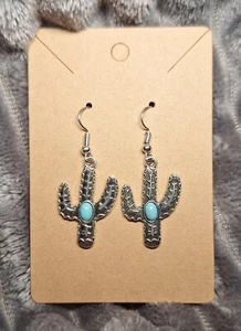 Kaktus Türkis Ohrring Paar - Bild 1 von 1