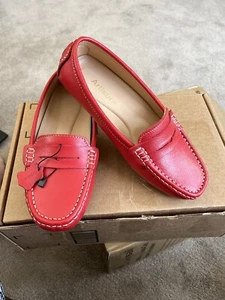 Artisure Women's Classic Genuine Leather Penny Loafers Driving Moccasins In Red - Picture 1 of 4