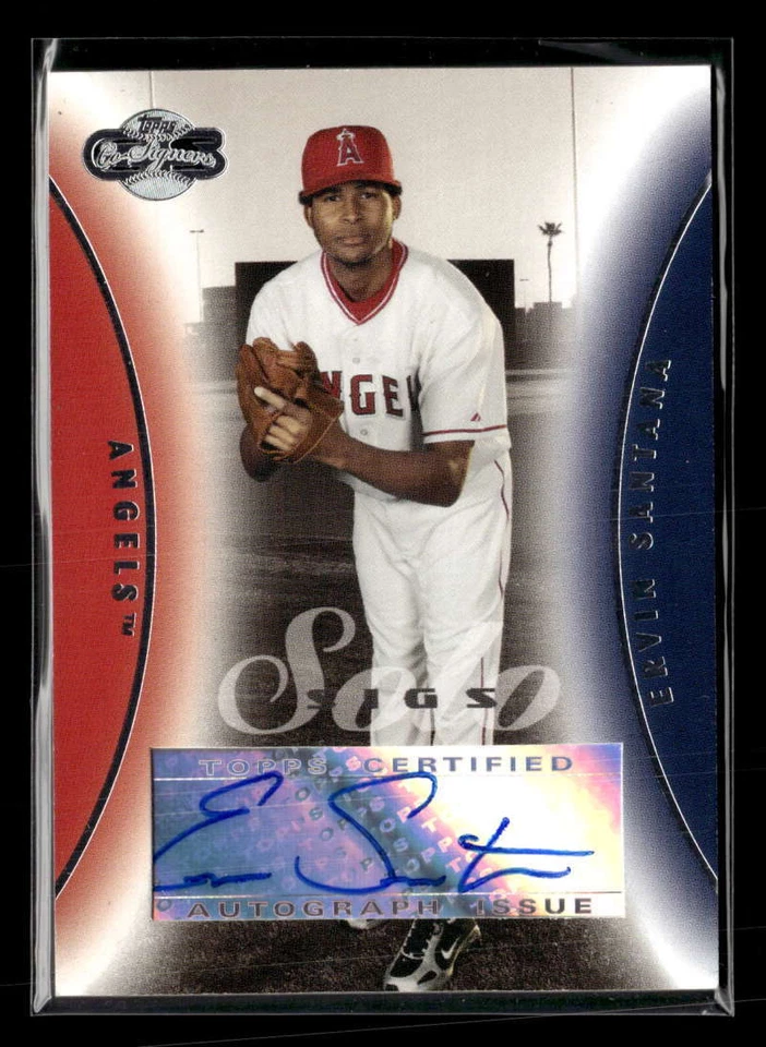 2006 Topps Co-Signers Ervin Santana Solo Sigs Autograph Auto Angels FX1313 - Image 1 of 2