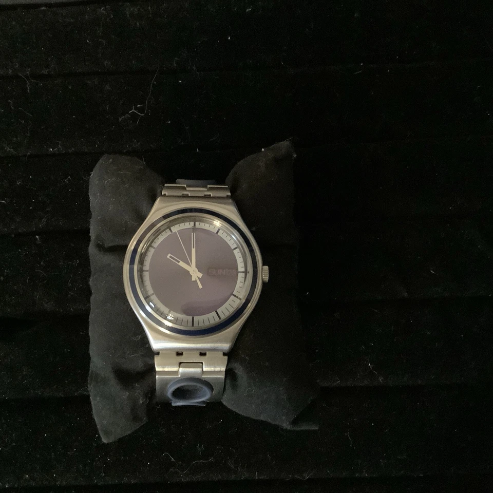 Swatch Irony Unisex Watch, Navy Face With Day/date - Image 1 of 4