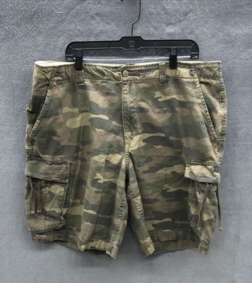Pantalones Cortos Carga Faded Glory Hombres Talla 40 Verde Camuflaje Exterior Expedición Viaje Foto 1 de 4