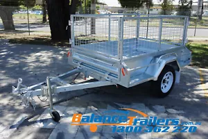 6x4 Single Axle Hot Dip Galvanised Tipper Box Trailer With 600mm Removable Cage - Picture 1 of 12