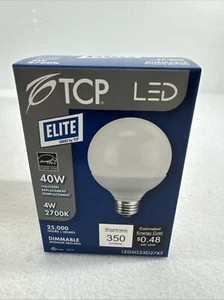 TCP LED Elite Series 4W 2700K 40W Halogen Light Bulb Dimmable LED5G25D27KF - Picture 1 of 7