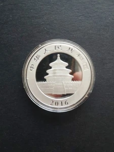 CHINA 2016 1 OZ PANDA .999 SILVER COIN IN CAPSULE - Picture 1 of 2