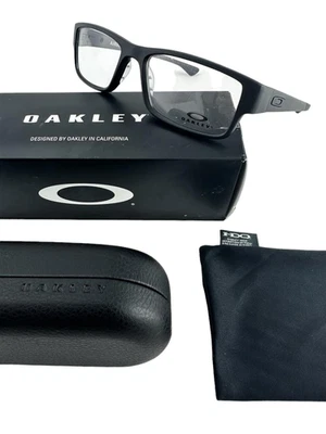 Oakley NEW Airdrop Satin Black Rectangle Frames 57-18-143 Eyeglasses OX8046 Set - Image 1 of 4