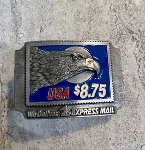 Vintage 1989 Belt Buckle USPS USA Post Office Collectible Express Mail - Picture 1 of 4