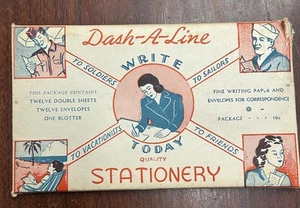Papelería DASH-A-LINE de colección años 40 para soldados a marineros - Imagen 1 de 5