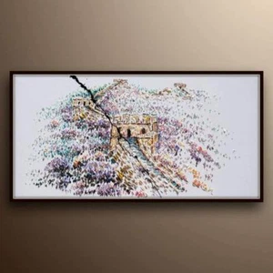 67 Zoll Große Chinesische Mauer im Frühling - Schönes, original & handgefertigtes Kunstwerk - Bild 1 von 4