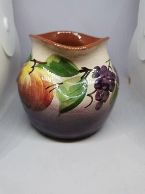 Royal Torquay Fruity Floral Pottery Vase Vintage Squashed Design Hand Painted - Image 1 of 4