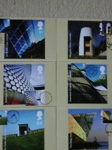 2006 PHQ 288 MODERN ARCHITECTURE SET OF 6 STAMP CARDS FDI FRONT SPECIAL PICTORIA - Picture 1 of 7