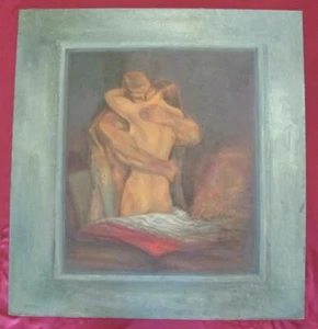 1950s VINTAGE ORIGINAL PAINTING OIL PAINTS ON BOARD - Picture 1 of 12