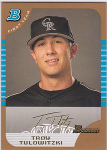 TROY TULOWITZKI 2005 BOWMAN GOLD ROOKIE Baseball INSERT RC Colorado Rockies