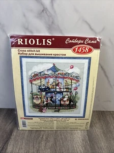 Riolis "Carousel" Kids Carnival Ride Vintage Cross Stitch Kit New #1458 - Picture 1 of 5