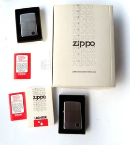TWO 1980 ZIPPO LIGHTERS -MINT IN BOX WITH PAPERS  No.  200 BRUSH FINISH - Picture 1 of 12