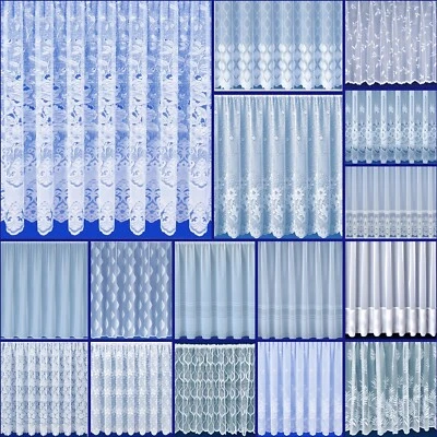 White Window Lace net curtain- choice of 16 design- sold per meter- free postage - Image 1 of 4