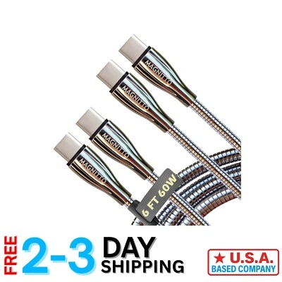2-Pack Metal Braided 6ft USB C to USB C Cable - Tangle-Free & Quick Charge - Image 1 of 4
