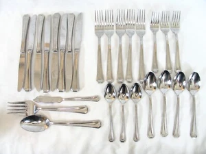 Gorham Fairview Lot Set 26 pcs 18/10 Stainless Glossy Flatware Incl. Hostess Set - Picture 1 of 8