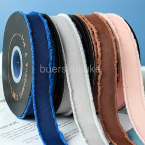Frayed Plush Edge Grosgrain Ribbon  - Choice of Colors - 2.5cm x 18M Full Reel - Picture 1 of 17