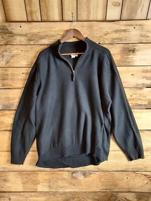 The Territory Ahead Cashmere Cotton Henley 1/4 Zip Sweater Black - Image 1 of 4