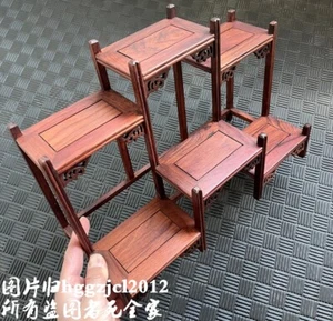 Natural Rosewood Display Shelf Rack Stand Doll Craft Bonsai Organizer Home Decor - Picture 1 of 6