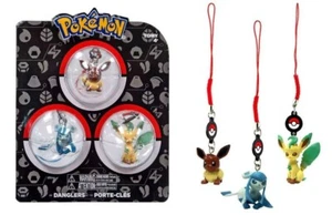 2017 Pokemon TOMY Danglers 3pack Evee Leafeon Glaceon NEW Nintendo Creature Card - Picture 1 of 19