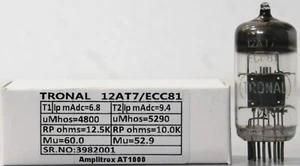 12AT7 ECC81 TRONAL Amplitrex Tested - Picture 1 of 8