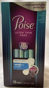 Almohadillas ultrafinas Poise absorción moderada longitud regular 18 almohadillas finas flexibles - Imagen 1 de 9
