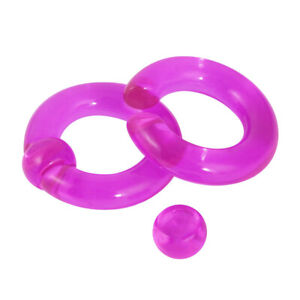 2pc Acrylic CBR Captive Bead Ring Septum Lip Nipple Tragus Earring Hoop 12g-00g