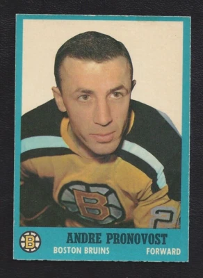 1962 Topps #19 Andre Pronovost Vintage Boston Bruins NHL Hockey 1962-63 - Image 1 of 2